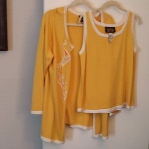 Bob Mackie  peacock embroidered sweater set